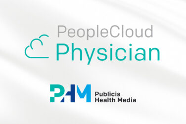 Logos for PeopleCloud Physician and Publicis Health Media