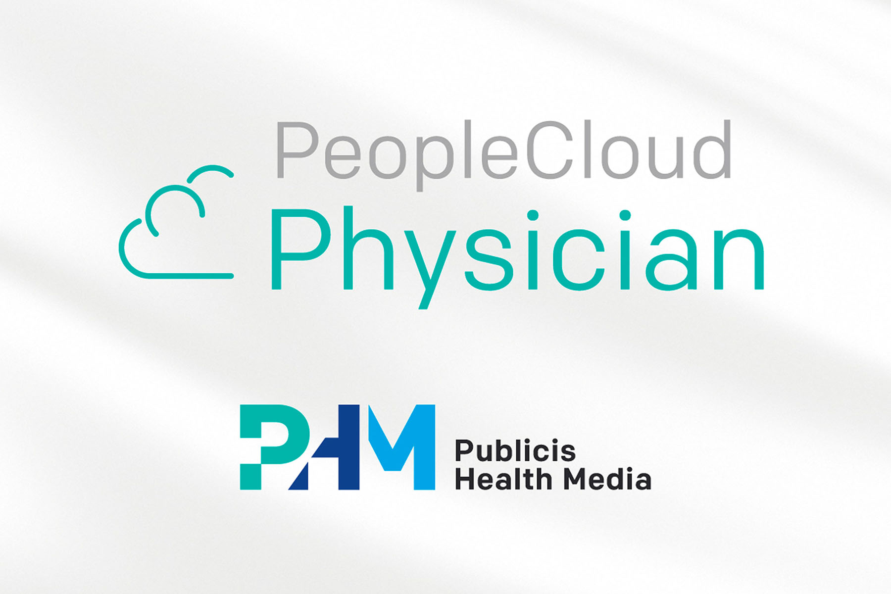 Logos for PeopleCloud Physician and Publicis Health Media